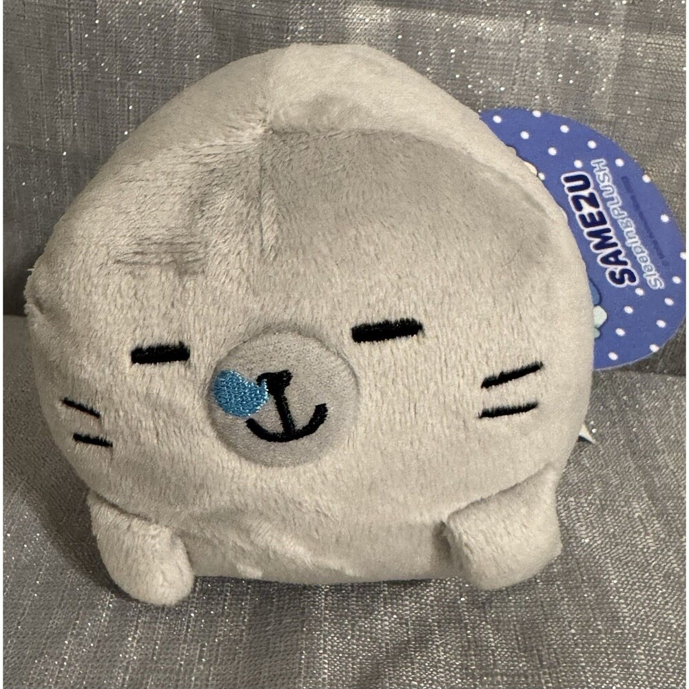 Small Samezu Cute Plush Gray Seal Stuffed Animal Clever Idiots Toy NWT
